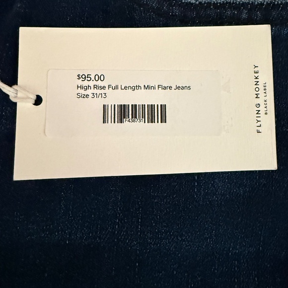 FLYING MONKEY High Rise Full Length Mini Flare Jeans  NEW WITH TAGS SIZE 31/13 - Picture 7 of 7